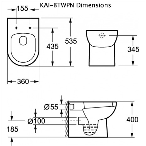 KAI-BTW01R Combination toilet and bidet seat