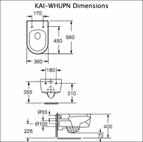 KAI-WHU01R Combined toilet and electronic bidet