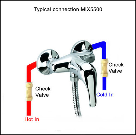 MIX5500: Single lever surface mounted mixer valve