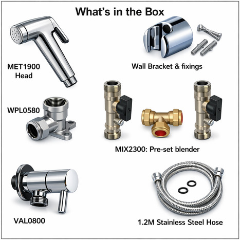 KIT1299: Pre-set Warm Water Bidet Shower