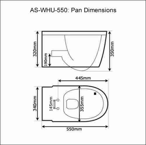 AS-WHU-550: Wall hung toilet bowl