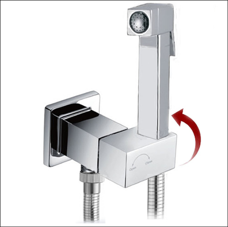KIT6190: Square Style Pre-Set Thermostatic bidet shower kit with auto prompt water shut off valve