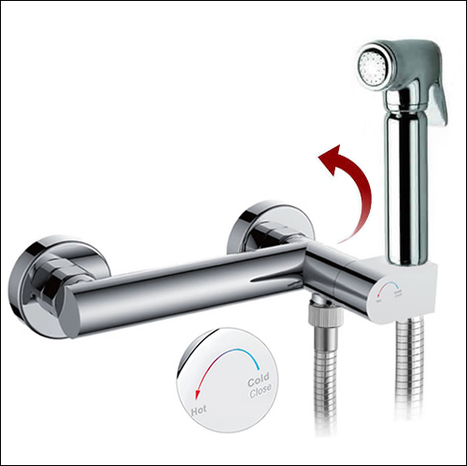 KIT6251: Controllable warm water bidet shower  kit with auto -prompt safety valve