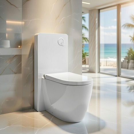 GMF-7035: Japanese Shower Toilet with monolith cistern cabinet