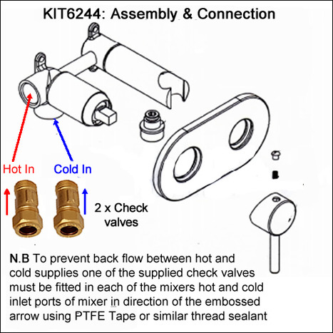 KIT6244: Hot and Cold Monobloc Bidet Shower Kit