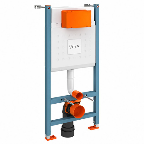 Vitra Concealed Cistern WC Frame for wall hung Toilets with Loop Round push button dual flush plate