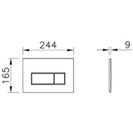 Vitra Concealed Cistern WC Frame for wall hung Toilets with OBLONG style loop square dual flush plate