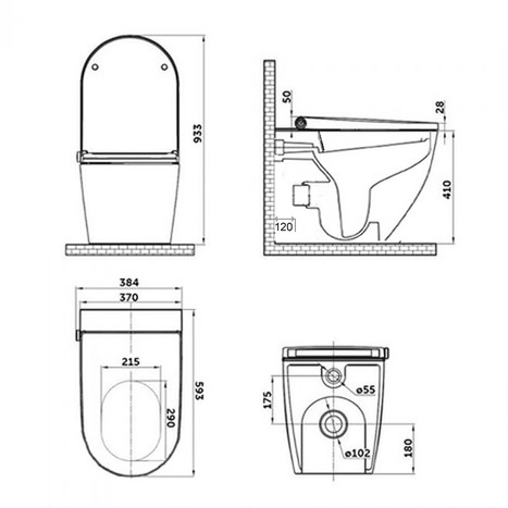 Japanese style smart toilet bidet