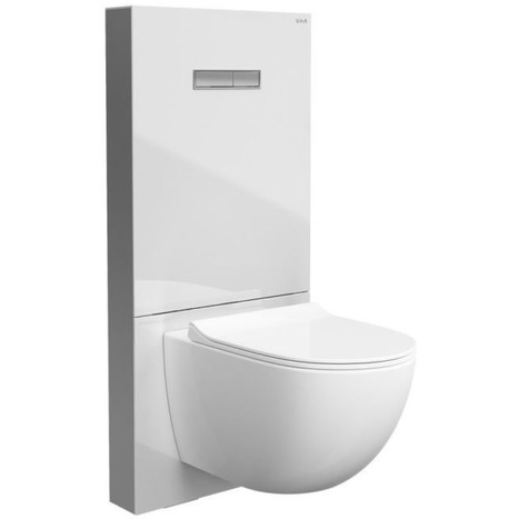 Vitra Vitrus Wall Hung Concealed Cistern White Safety Glass