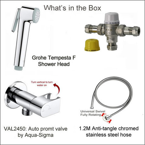 KIT4800: Pre-Set Thermostatic bidet shower kit with auto prompt water shut off valve