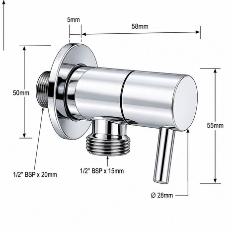 VAL0800: 1/4 Turn Ceramic angle valve / Water Isolating Valve