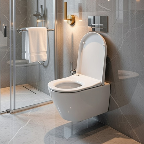 Japanese style wall hung smart toilet bidet