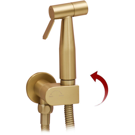 High Pressure Bidet Shower in Brushed Gold with Auto Prompt Shut Off Valve