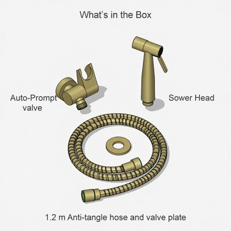 High Pressure Bidet Shower in Brushed Gold with Auto Prompt Shut Off Valve