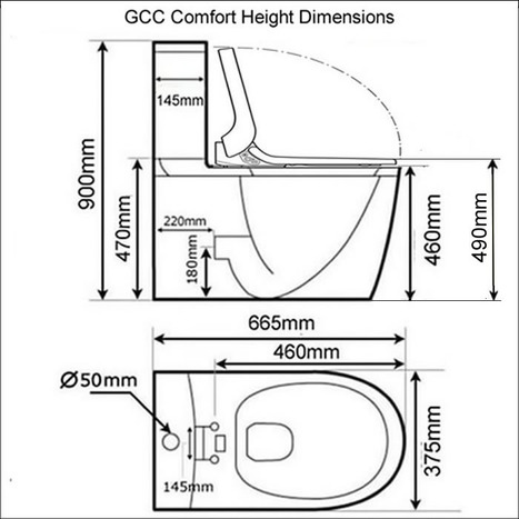 Geberit Tuma Comfort Seat and Extended Height Close Coupled Toilet