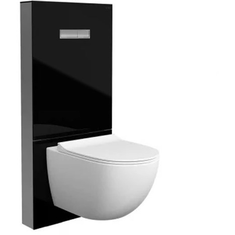 Vitra Vitrus Wall Hung Concealed Cistern Black Safety Glass