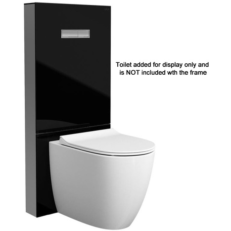 Vitra Vitrus Back To Wall Concealed Cistern - 3/6 Litre - Black Tempered Glass