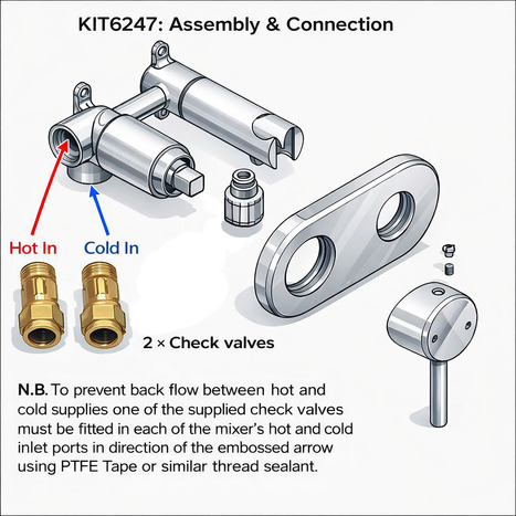 KIT6247: Hot and Cold Monobloc Bidet Shower Kit