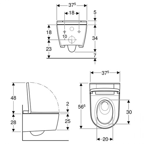 Geberit Aquaclean Sela Rimless Chrome Hinge