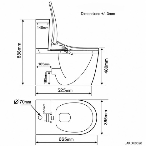 CCP-6600-CH: Extra High Comfort Height Bidet Shower Toilets