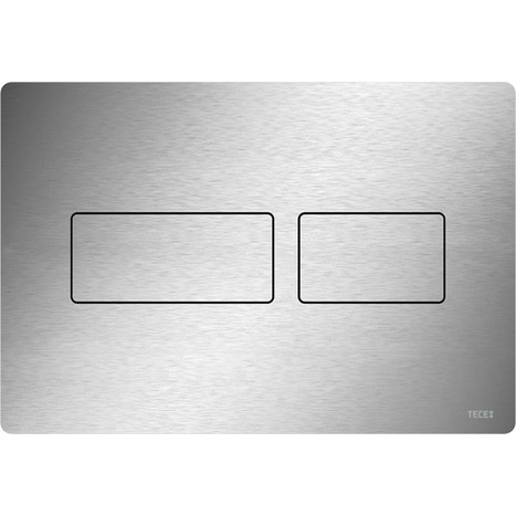 TECE: Solid dual toilet flush plate in brushed stainless steel (anti-fingerprint)