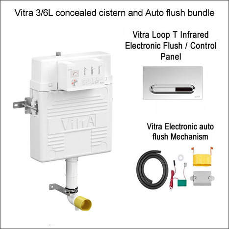 Vitra 3 - 6 L Concealed Cistern and auto flush bundle