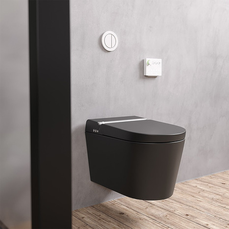 Hygea Wall mounted smart bidet toilet in Matt Satin Black