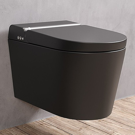 Hygea Wall mounted smart bidet toilet in Matt Satin Black