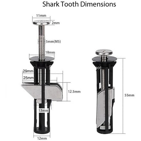 Shark Tooth: Universal Toilet seat fixing kit