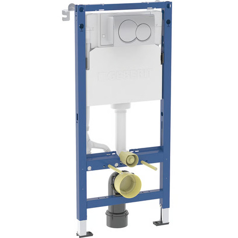 Geberit Duofix 1120mm Wall Hung WC Frame, 6/3L Concealed Cistern, with chrome flush plate