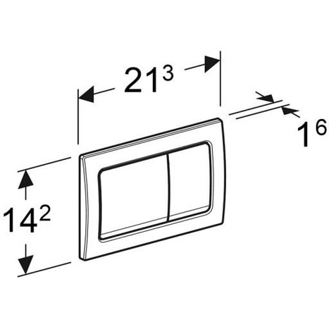 Geberit Alpha 01 Square Dual Flush Plate - White - 115.055.11.1