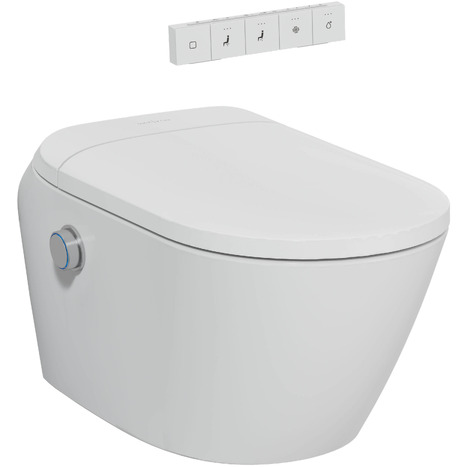 VitrA V-Care Ultra Smart Wall-Hung Bidet Toilet with Frame and Flush Plate Bundle
