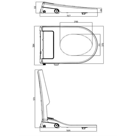 UB-6600-SE Remote Controlled Japanese Style Bidet Toilet Seat: