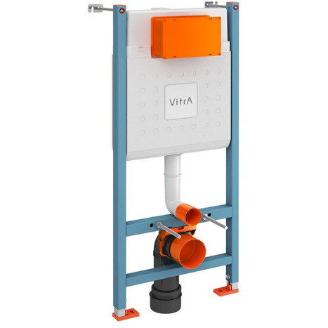 Vitra V-Care Rimless Smart Pan inc Seat and Frame - Chrome Flush Plate Bundle