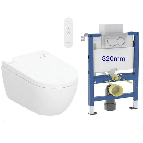 Complete bundle set: Geberit AquaClean Alba bidet toilet with 82cm frame