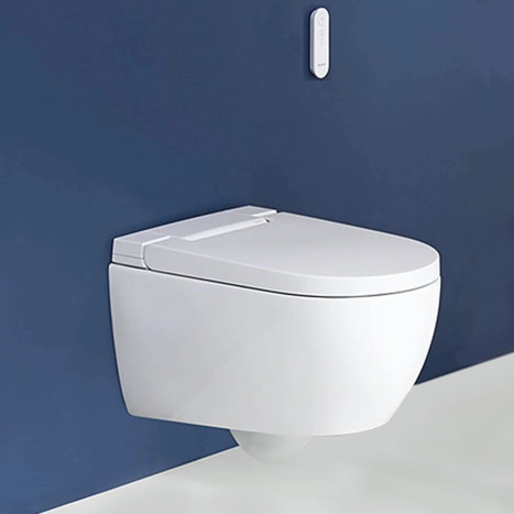 Complete bundle set: Geberit AquaClean Alba bidet toilet with 82cm frame
