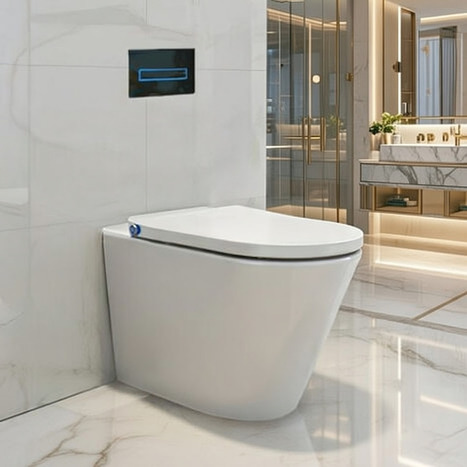 Complete bundle set: Aqua-Sigma floor standing bidet toilet with concealed cistern: AS-1400F-BUN