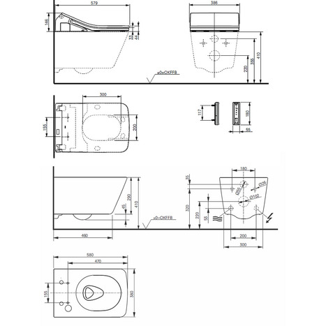 TOTO SX EWATER+ rimless wall-hung washlet