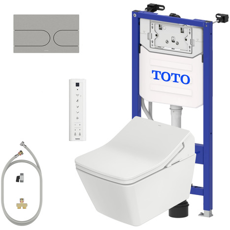 Complete set: Toto SX Washlet + Toto wall frame with Automatic Flush + Flush Plate and connection kit