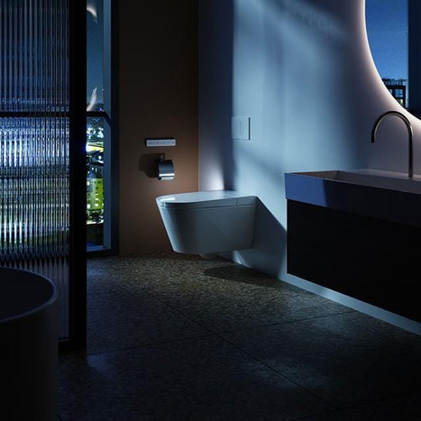 Complete set: Ideal Standard i.life E Wall-Hung Shower Toilet + Wall Frame, Flush Plate and connection kit