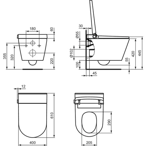 Ideal Standard i.life E Wall-Hung Shower Toilet