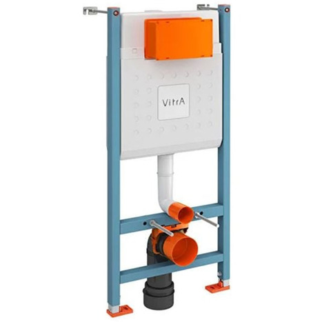 Vitra V-Care Comfort Smart toilet Bundle with Frame - Chrome Flush Plate