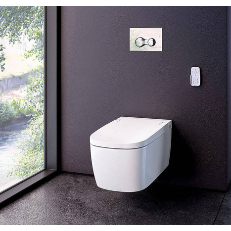 Vitra V-Care Comfort Smart toilet Bundle with Frame - Chrome Flush Plate