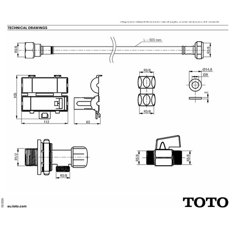 TOTO Washlet RP Back to Wall Water Connection