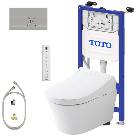 Complete set: Toto RG Washlet + Toto wall frame + Dual Flush Plate and connection kit