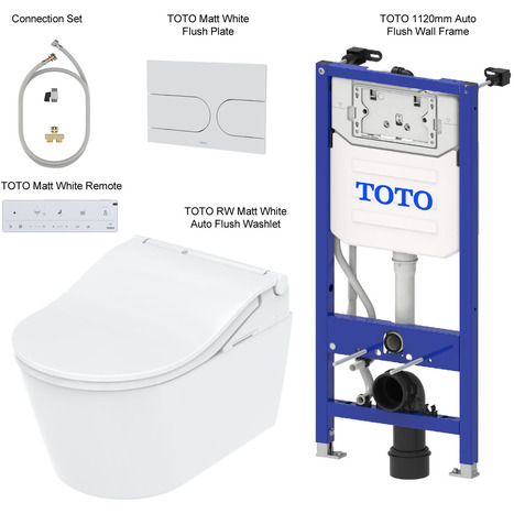 TOTO Matt White RW Washlet: Complete Set.