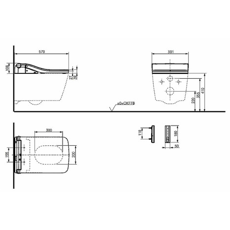 TOTO WASHLET SW Auto Flush Rimless Wall-Hung Shower Toilet Bundle