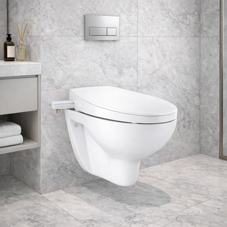 Grohe Bau Wall Hung Bidet toilet and seat