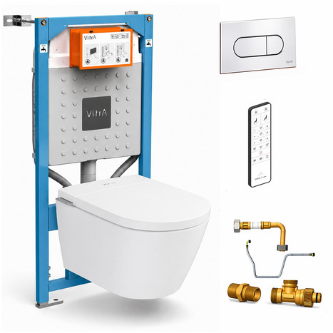 VitrA V-care 3 Prime Wall Hung Smart Shower Toilet: Complete Installation Package