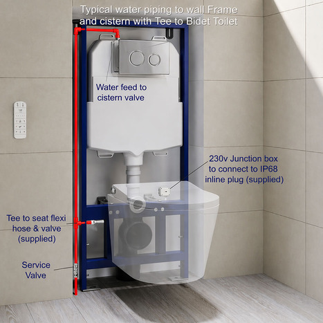 AS-1600-CS Matt Black wall hung Smart Bidet Shower toilet: Complete Set